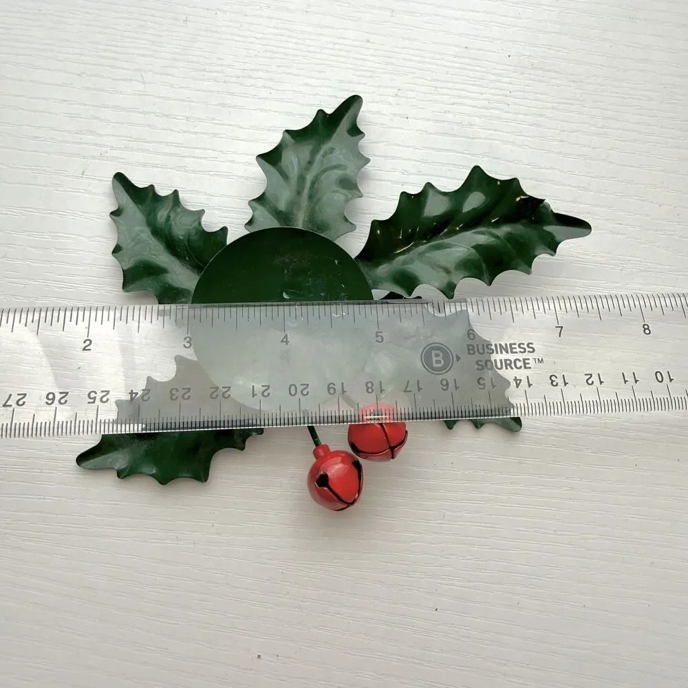 Department 56 Metal Candle Holder Holly Berries 6in Christmas Holiday Green, L7